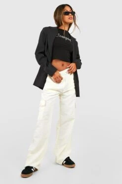 Cargo-Hose Mit Kontrast-Naht Und Elastischem Bund -Deutschland Mode Pfiff Verkaufs-Shop gzz46100 ecru xl 2