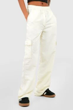 Cargo-Hose Mit Kontrast-Naht Und Elastischem Bund -Deutschland Mode Pfiff Verkaufs-Shop gzz46100 ecru xl 3