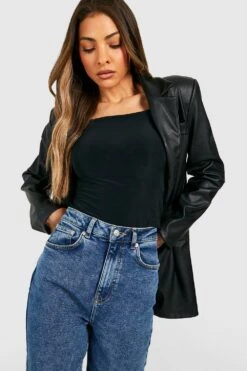 Langärmliges Doppellagiges Oberteil Mit Geradem Ausschnitt -Deutschland Mode Pfiff Verkaufs-Shop gzz46320 black xl 2