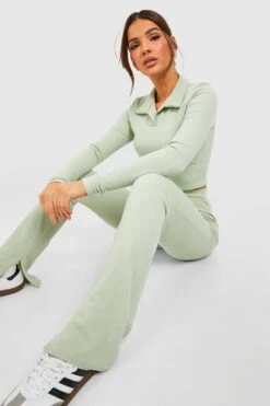 Langärmliges Geripptes Poloshirt -Deutschland Mode Pfiff Verkaufs-Shop gzz46615 sage xl 2