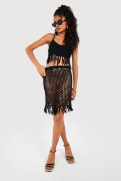 Neckholder-Bralette Mit Rüschensaum & Minirock