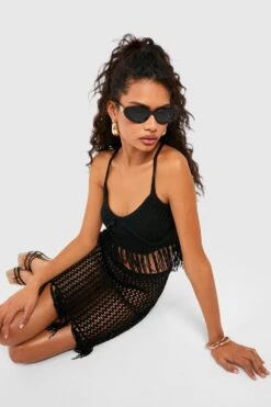 Neckholder-Bralette Mit Rüschensaum & Minirock -Deutschland Mode Pfiff Verkaufs-Shop gzz46707 black xl 2