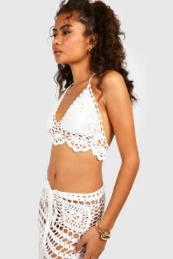Premium Häkel-Bralette & Maxirock Mit Quasten -Deutschland Mode Pfiff Verkaufs-Shop gzz46709 white xl 3
