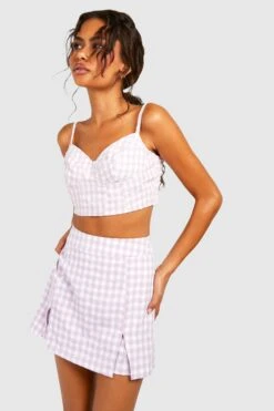 Strukturiertes Gingham-Bralette 6 Strukturiertes Gingham-Bralette -Deutschland Mode Pfiff Verkaufs-Shop gzz47097 lilac xl 2