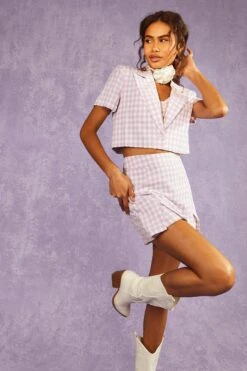 Strukturierte Gingham Skorts