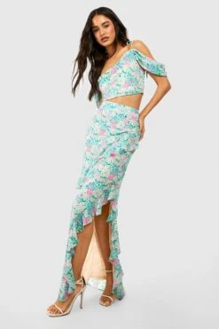 Florales Trägertop Mit Wasserfallausschnitt -Deutschland Mode Pfiff Verkaufs-Shop gzz47099 powder20blue xl 2