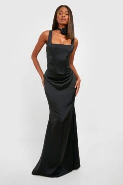 Satin-Maxirock 6 Satin-Maxirock -Deutschland Mode Pfiff Verkaufs-Shop gzz47106 black xl 2