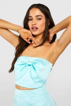 Satin-Bandeau Mit Schleifen-Detail