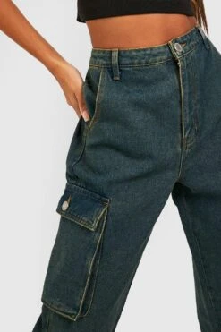 Denim Cargo-Jogginghose Mit Acid-Waschung Und Hohem Bund -Deutschland Mode Pfiff Verkaufs-Shop gzz47180 acid20wash20light20blue xl 3