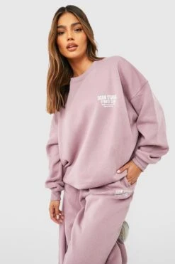 Oversize Sweatshirt Mit Sports Club Slogan