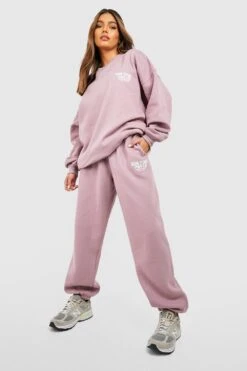 Oversize Sweatshirt Mit Sports Club Slogan -Deutschland Mode Pfiff Verkaufs-Shop gzz47421 mauve xl 2