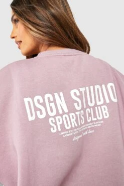Oversize Sweatshirt Mit Sports Club Slogan -Deutschland Mode Pfiff Verkaufs-Shop gzz47421 mauve xl 3