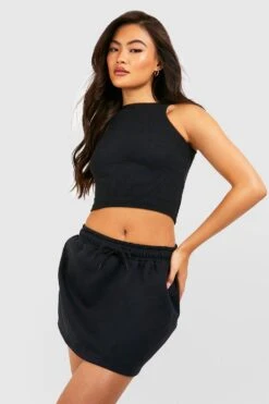 Sweat-Minirock Mit Kordelzug -Deutschland Mode Pfiff Verkaufs-Shop gzz47459 black xl 3