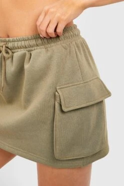 Sweat-Minirock Mit Cargo-Taschen Und Kordelzug 7 Sweat-Minirock Mit Cargo-Taschen Und Kordelzug -Deutschland Mode Pfiff Verkaufs-Shop gzz47460 khaki xl 3