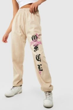 Jogginghose Mit Official Graffiti-Slogan -Deutschland Mode Pfiff Verkaufs-Shop gzz47664 sand xl 3