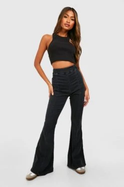 Schlag-Jeggings Mit Hohem Bund -Deutschland Mode Pfiff Verkaufs-Shop gzz47710 washed20black xl 2