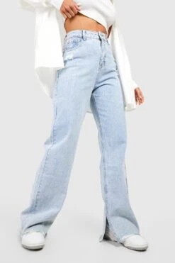 Zerrissene Jeans Mit Hohem Bund Und Weitem Bein -Deutschland Mode Pfiff Verkaufs-Shop gzz47752 light20wash xl 3