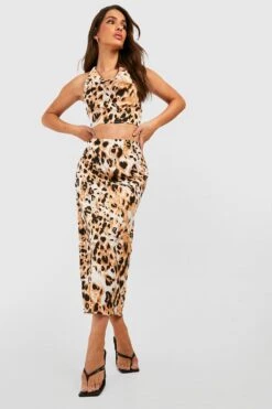 Midirock Mit Leopardenprint -Deutschland Mode Pfiff Verkaufs-Shop gzz47830 brown xl 2