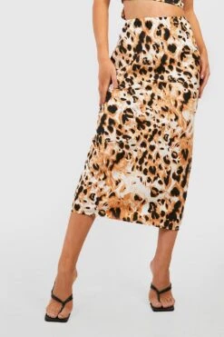 Midirock Mit Leopardenprint -Deutschland Mode Pfiff Verkaufs-Shop gzz47830 brown xl 3