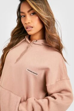 Oversize Hoodie Mit Etikett-Detail -Deutschland Mode Pfiff Verkaufs-Shop gzz47845 taupe xl 3