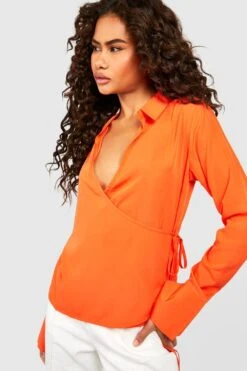 Wickel-Hemd Mit Schnür-Detail -Deutschland Mode Pfiff Verkaufs-Shop gzz47850 orange xl 3