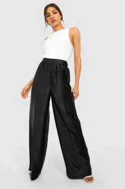 Satin-Hose Mit Weitem Bein 6 Satin-Hose Mit Weitem Bein -Deutschland Mode Pfiff Verkaufs-Shop gzz47868 black xl 2