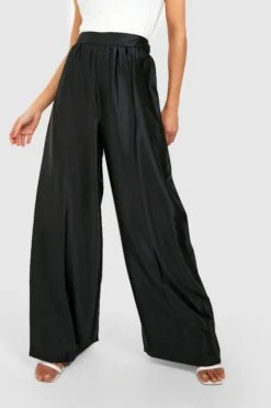 Satin-Hose Mit Weitem Bein 7 Satin-Hose Mit Weitem Bein -Deutschland Mode Pfiff Verkaufs-Shop gzz47868 black xl 3