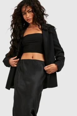 Satin-Midirock -Deutschland Mode Pfiff Verkaufs-Shop gzz47869 black xl 3