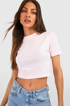 Kurzes Kastiges Rundhals T-Shirt 6 Kurzes Kastiges Rundhals T-Shirt -Deutschland Mode Pfiff Verkaufs-Shop gzz47901 pink xl 2