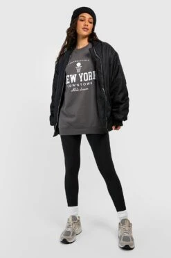 Oversize Sweatshirt Mit New York-Slogan -Deutschland Mode Pfiff Verkaufs-Shop gzz48285 charcoal xl 2