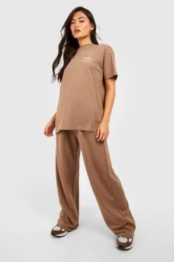 Weite Jogginghose Mit Slogan 6 Weite Jogginghose Mit Slogan -Deutschland Mode Pfiff Verkaufs-Shop gzz48288 mocha xl 2