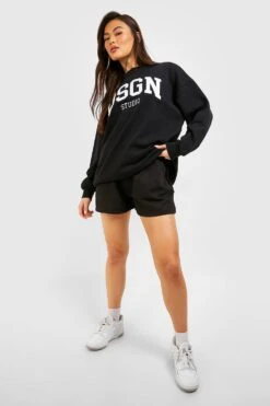 Oversize Sweatshirt Mit Dsgn Studio Applikation -Deutschland Mode Pfiff Verkaufs-Shop gzz48613 black xl 3
