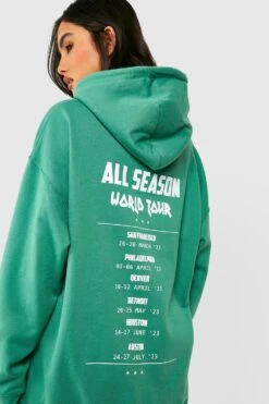 Oversize Hoodie Mit World Tour Print