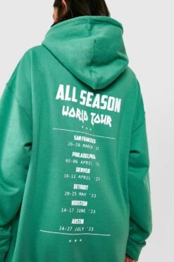 Oversize Hoodie Mit World Tour Print -Deutschland Mode Pfiff Verkaufs-Shop gzz48862 green xl 3