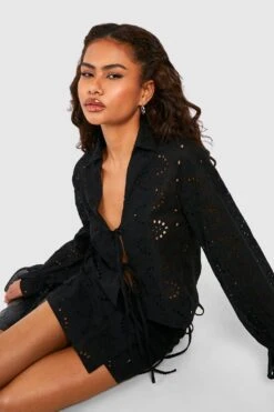 Lochmuster Wickel-Minirock -Deutschland Mode Pfiff Verkaufs-Shop gzz48931 black xl 3