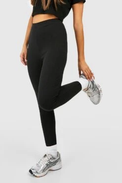 2er-Pack Baumwoll-Leggings Mit Hohem Bund In Schwarz & Grau 7 2er-Pack Baumwoll-Leggings Mit Hohem Bund In Schwarz & Grau -Deutschland Mode Pfiff Verkaufs-Shop gzz48948 black xl 3