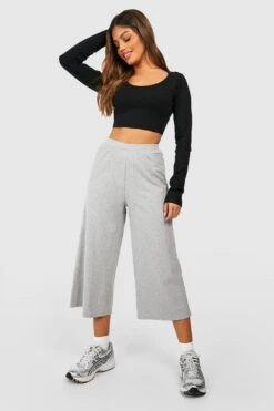 2er-Pack Baumwoll Culotte-Hose Mit Hohem Bund In Schwarz & Grau -Deutschland Mode Pfiff Verkaufs-Shop gzz48950 black xl 2