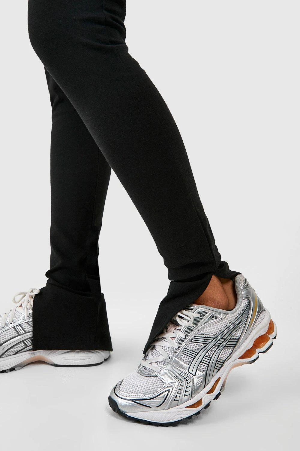 2er-Pack Schwarze & Khaki Baumwoll-Leggings Mit Hohem Bund Und Geteiltem Saum 4 2er-Pack Schwarze & Khaki Baumwoll-Leggings Mit Hohem Bund Und Geteiltem Saum – Bild 4