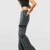 Mittelhohe Cargo-Jeans Mit Weitem Bein