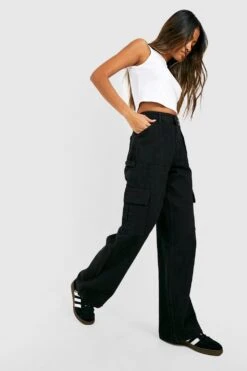 Cargo-Jeans Mit Hohem Bund -Deutschland Mode Pfiff Verkaufs-Shop gzz49383 black xl 3