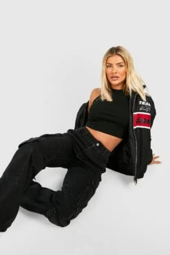 Jeans Mit Cargo-Taschen -Deutschland Mode Pfiff Verkaufs-Shop gzz49386 black xl 2