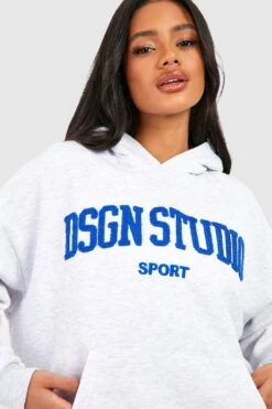 Oversize Hoodie Mit Dsgn Studio Sport Frottee-Applikation -Deutschland Mode Pfiff Verkaufs-Shop gzz49565 ash20grey xl 3