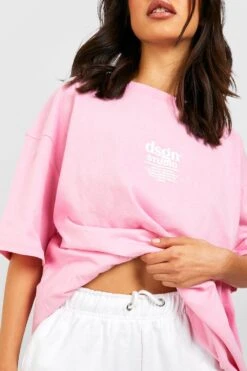 Oversize T-Shirt Mit Dsgn Studio Print 7 Oversize T-Shirt Mit Dsgn Studio Print -Deutschland Mode Pfiff Verkaufs-Shop gzz49655 pink xl 3