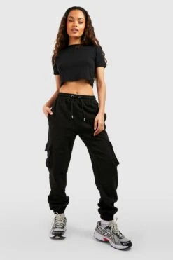Slim-Fit Jogginghose Mit Cargo-Taschen -Deutschland Mode Pfiff Verkaufs-Shop gzz49711 black xl 2