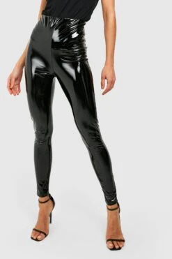 Stretch Vinyl-Leggings Mit Hohem Bund -Deutschland Mode Pfiff Verkaufs-Shop gzz49725 black xl 3