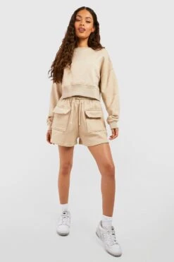 Sweat-Shorts Mit Cargo-Taschen -Deutschland Mode Pfiff Verkaufs-Shop gzz49734 stone xl 2