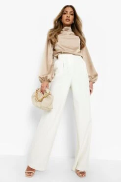 Drapierte Satin-Bluse Mit Volumen-Ärmeln -Deutschland Mode Pfiff Verkaufs-Shop gzz49919 stone xl 2