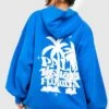 Oversize Hoodie Mit Palmen-Print