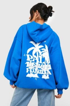 Oversize Hoodie Mit Palmen-Print
