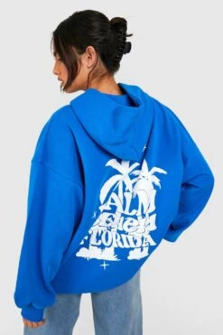 Oversize Hoodie Mit Palmen-Print -Deutschland Mode Pfiff Verkaufs-Shop gzz50112 cobalt xl 3